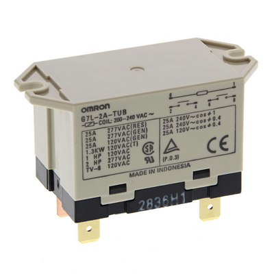 Omron Power Relay, Quick-Connect Terminals, SPst-no, 30 A, 200/240 Vac 4536853480011